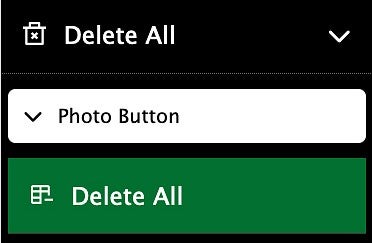 Delete All option in the photo button edit menu
