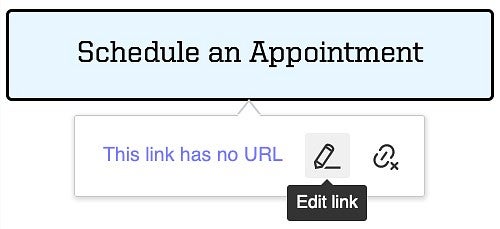 the call to action button Edit Link icon in the Drupal content editor
