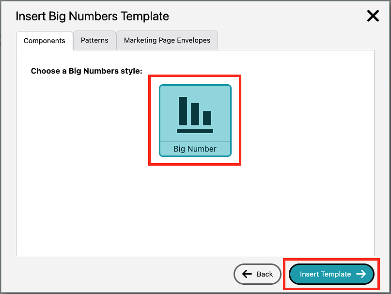 Screenshot showing big number styles