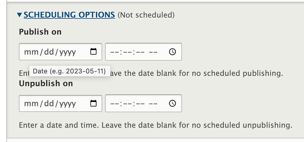 Drupal 9 Scheduling options