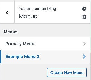 Customizing menus in WordPress screenshot