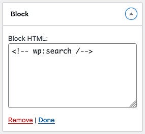 WordPress sidebar block screenshot