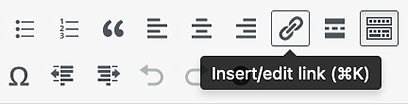 Insert/Edit Link button in WordPress screenshot