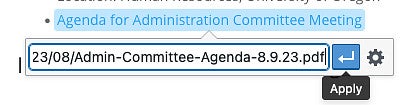 Linking to a PDF in WordPress example screenshot