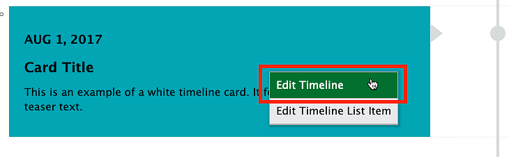 screenshot of edit timeline option