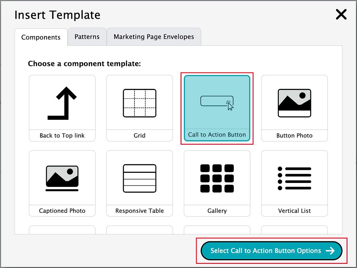 adding a Call to Action Button in the Drupal content editor