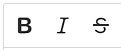 bold, italics, and strikethrough icons in the Drupal content editor
