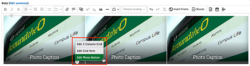 screenshot showing how to edit photo navigation