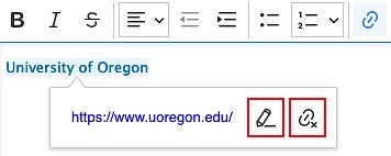 edit link and remove link icons in the Drupal content editor