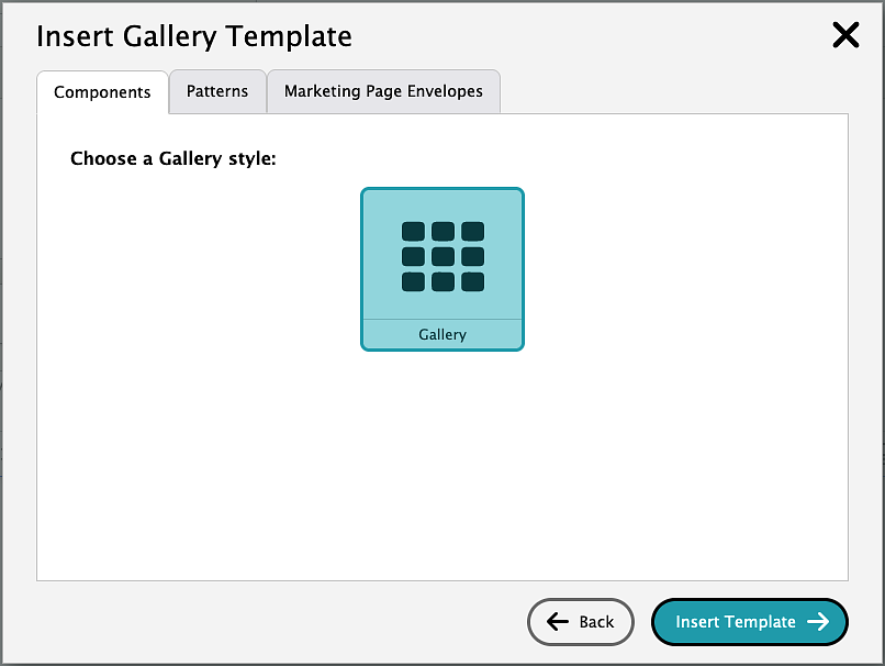 screenshot of gallery style to insert