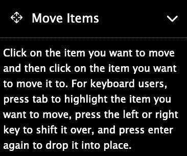 move grid items menu in the Drupal content editor