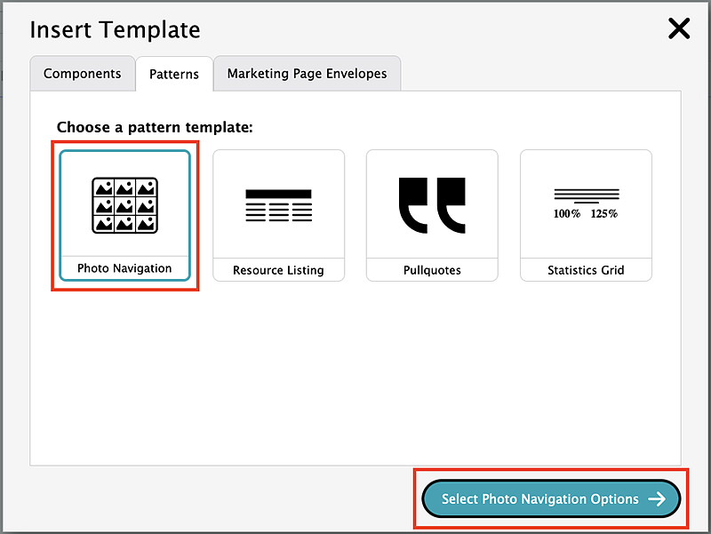 screenshot showing how to add photo navigation