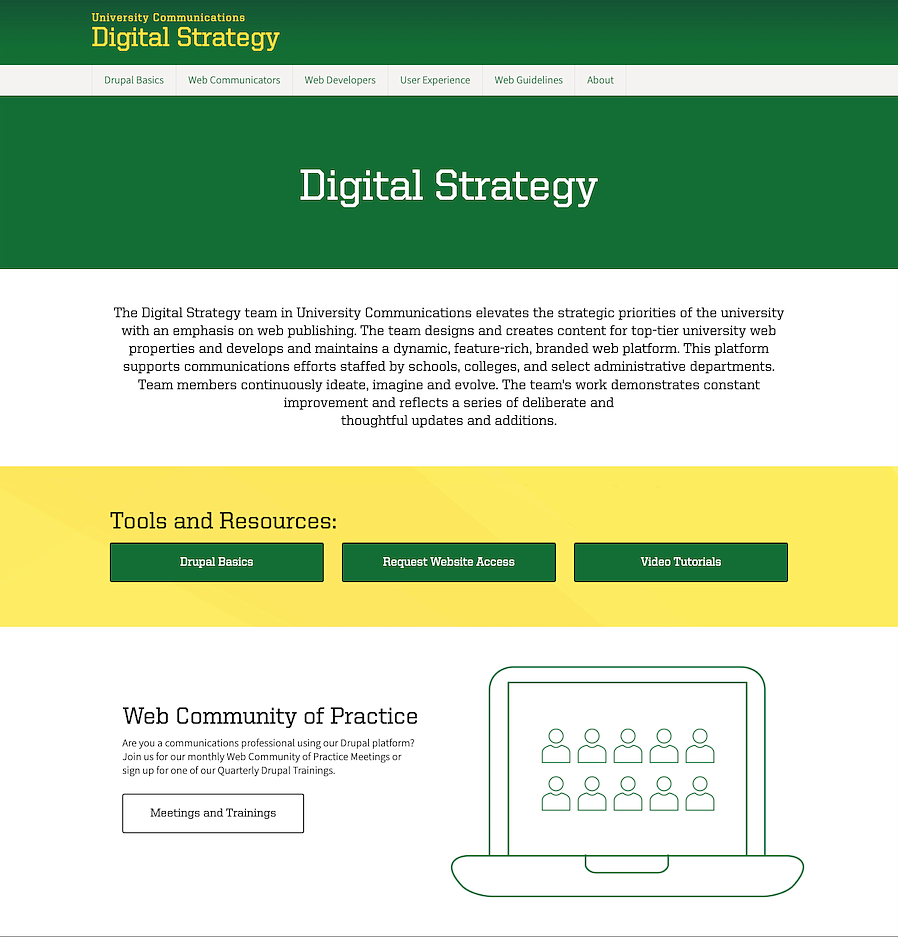 High fidelity digital Strategy website homepage wireframe