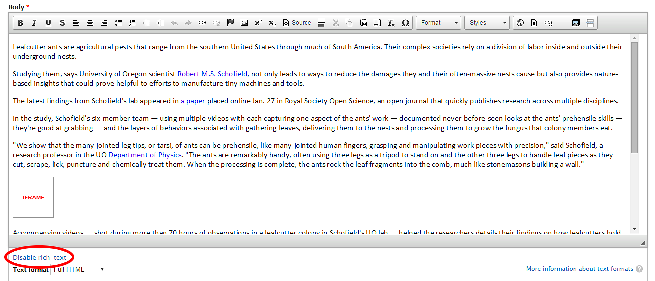 Body copy with the link for Disable rich-text circled Body copy with the link for Disable rich-text circled