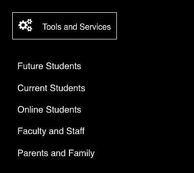 Screenshot of the Oregon State University website audience information