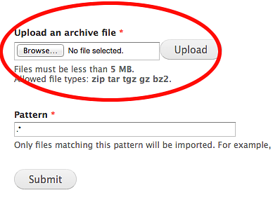 Screen shot of the uploader for multiple files