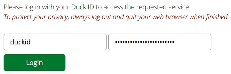 DuckID Shibboleth login