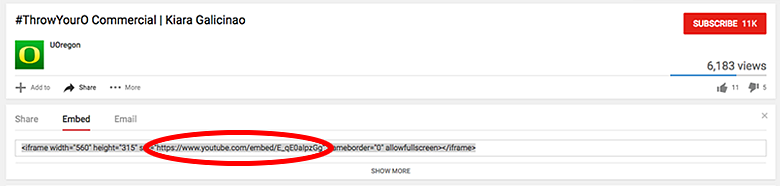 Screenshot of YouTube screen highlight the source code Screenshot of YouTube screen highlight the source code