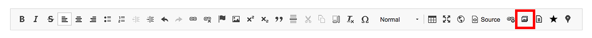 Menu bar, add media button highlighted