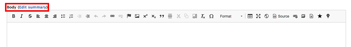Screenshot of the Edit Summary link Screenshot of the Edit Summary link