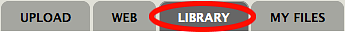 Screen shot of the Library tab Screen shot of the Library tab