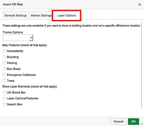 Screenshot of the layer options Screenshot of the layer options