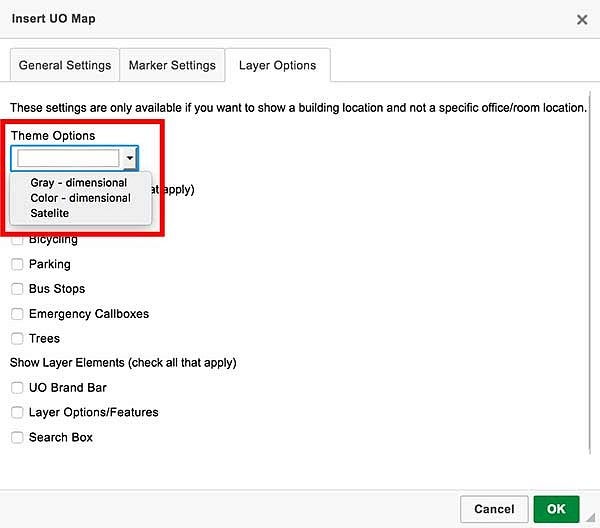 Screenshot of the theme options dropdown Screenshot of the theme options dropdown
