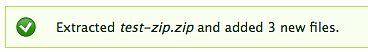 Screen shot of the Uploaded message