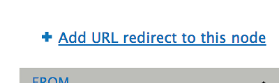 URL redirect Add URL redirect to this node link